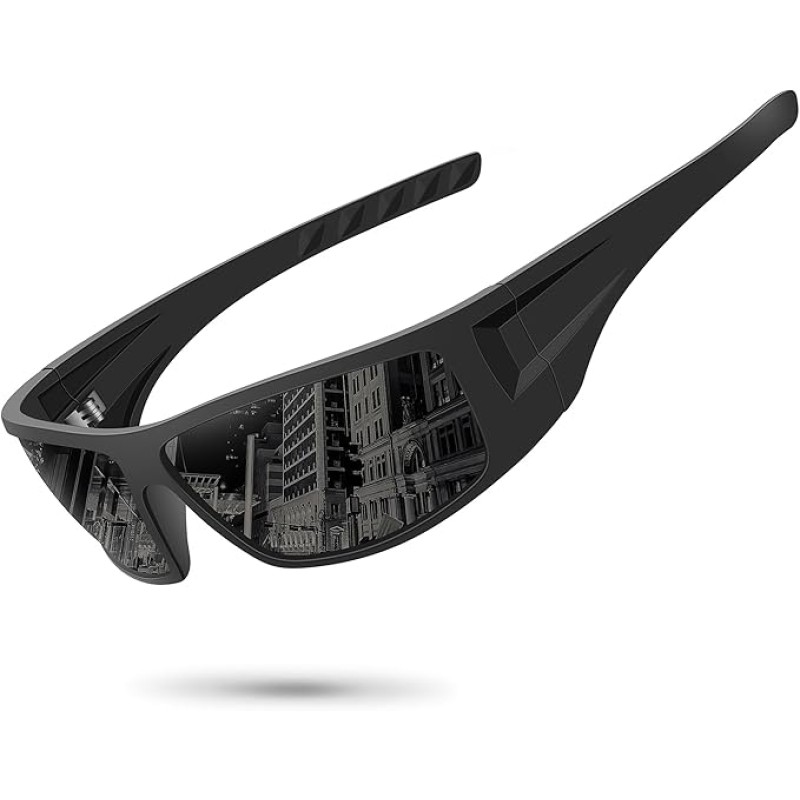 Polarized Sports Sunglasses for Men Women Unbreakable Frame Cycling Fishing Wrap Around Sunglasses UV400 Protection