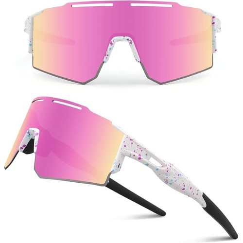 Cycling Sunglasses for Men Women with 3 Interchangeable Lenses, Polarized Sports Sunglasses, Baseball Sunglasses